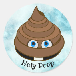 Pegatina Redonda Emoji del Santo Poop