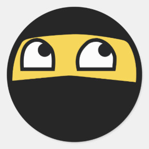 Pegatina Redonda emoji divertida del ninja