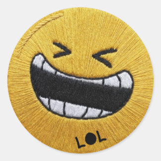 Pegatina Redonda Emoji divertido LOL WhatsApp Sticker de risa | Mon