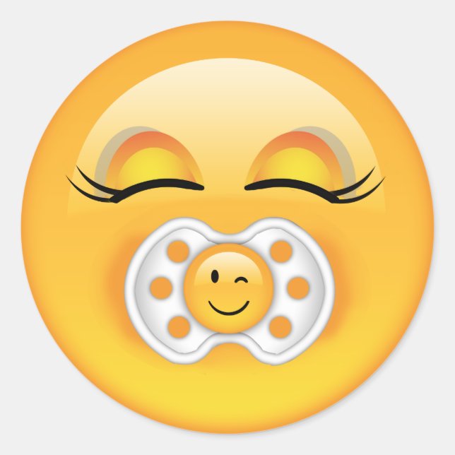 Pegatina Redonda Emoji Dulce Bebé ID231 (Anverso)