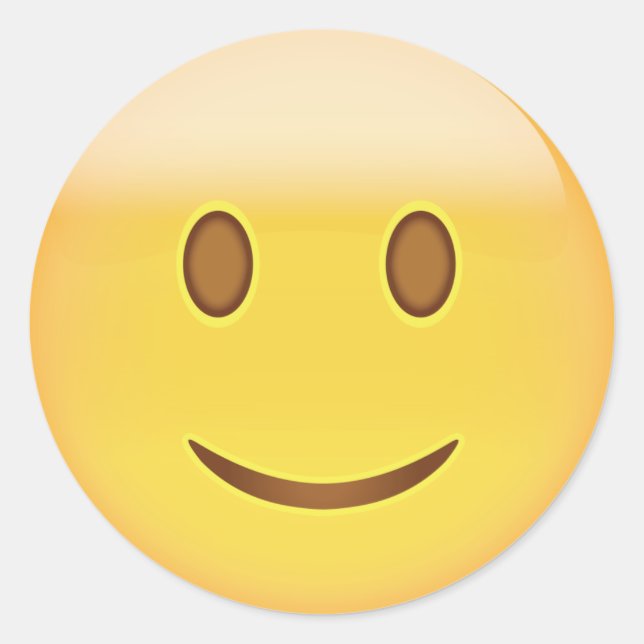 Pegatina Redonda Emoji facial ligeramente sonriente (Anverso)