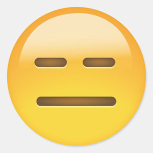 Pegatina Redonda Emoji facial sin expresión