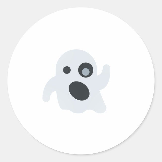 Pegatina Redonda emoji fantasma (Anverso)