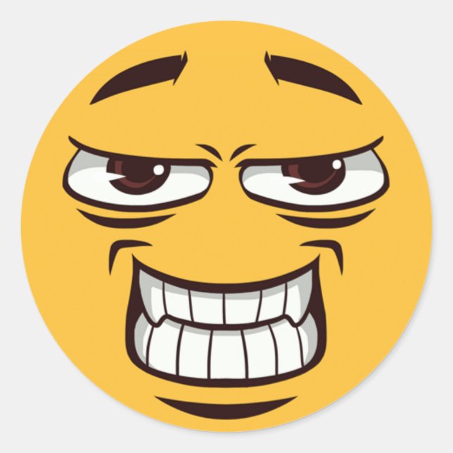 Pegatina Redonda Emoji Grimacing (Anverso)