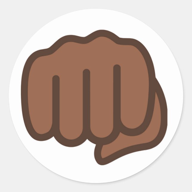 Pegatina Redonda Emoji Guay Fist Bump (Anverso)