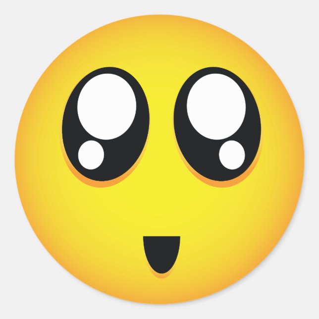 Pegatina Redonda Emoji hermosa grande de los ojos (Anverso)