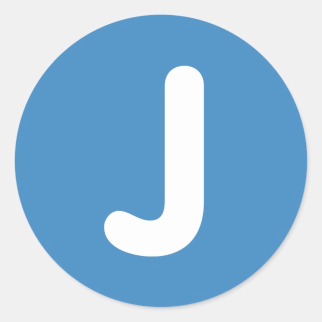 Pegatina Redonda Emoji Letter J Twitter (Anverso)