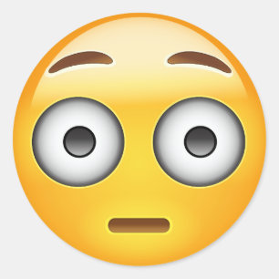 Pegatina Redonda Emoji limpiada con un chorro de agua de la cara