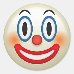 Pegatina Redonda Emoji loca del payaso