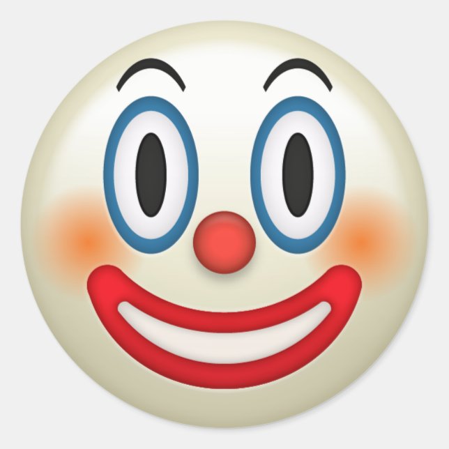 Pegatina Redonda Emoji loca del payaso (Anverso)