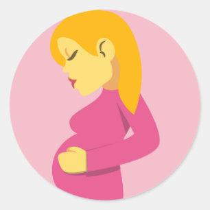 Pegatina Redonda Emoji materna embarazada