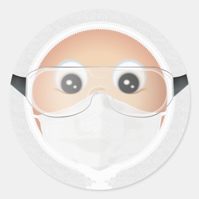 Pegatina Redonda Emoji médica (Anverso)