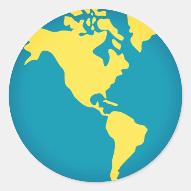 Pegatina Redonda Emoji Mundial de las Américas (Anverso)