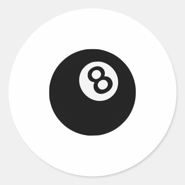 Pegatina Redonda emoji ocho bolas (Anverso)