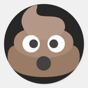 Pegatina Redonda Emoji Poo