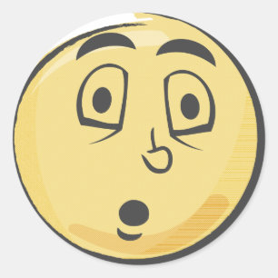 Pegatina Redonda Emoji retro sorprendida