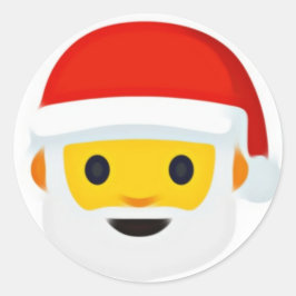 Pegatina Redonda Emoji Santa