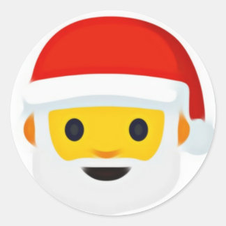 Pegatina Redonda Emoji Santa