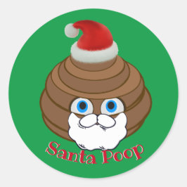 Pegatina Redonda Emoji Santa Poop
