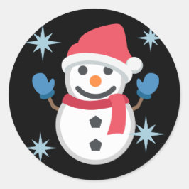 Pegatina Redonda Emoji Snowman