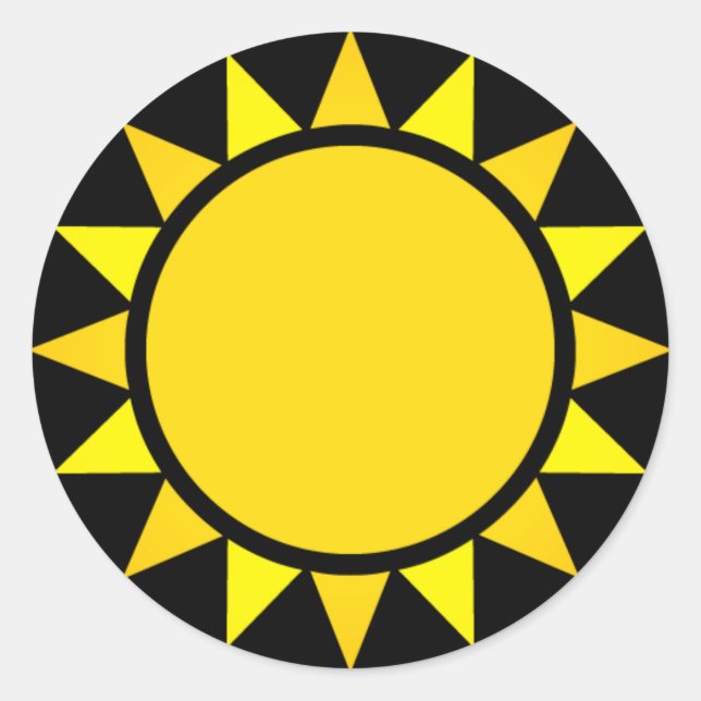 Pegatina Redonda Emoji solar perfecta (Anverso)