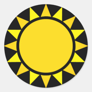 Pegatina Redonda Emoji solar perfecta