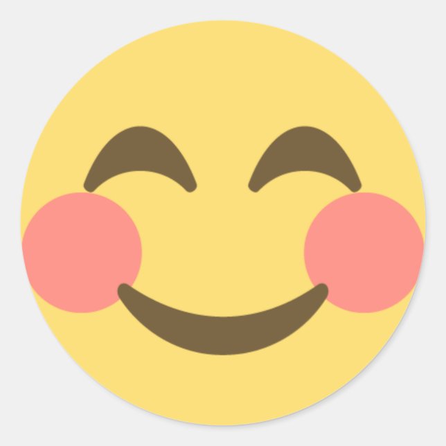 Pegatina Redonda Emoji sonriente (Anverso)