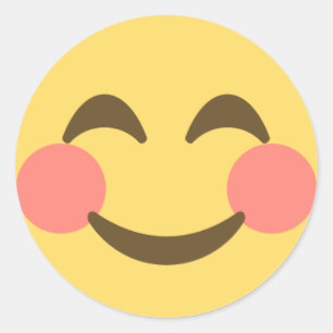 Pegatina Redonda Emoji sonriente