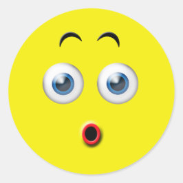 Pegatina Redonda Emoji sorprendida