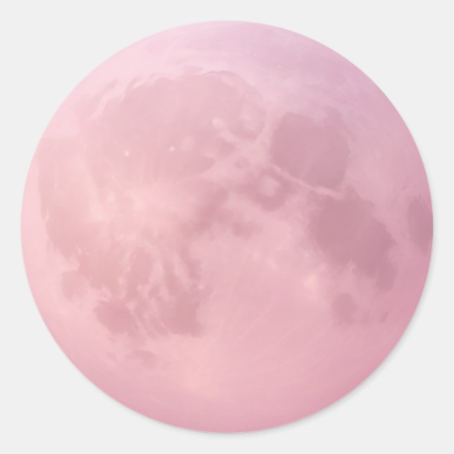 Pegatina Redonda Emoji suave rosa de la luna (Anverso)