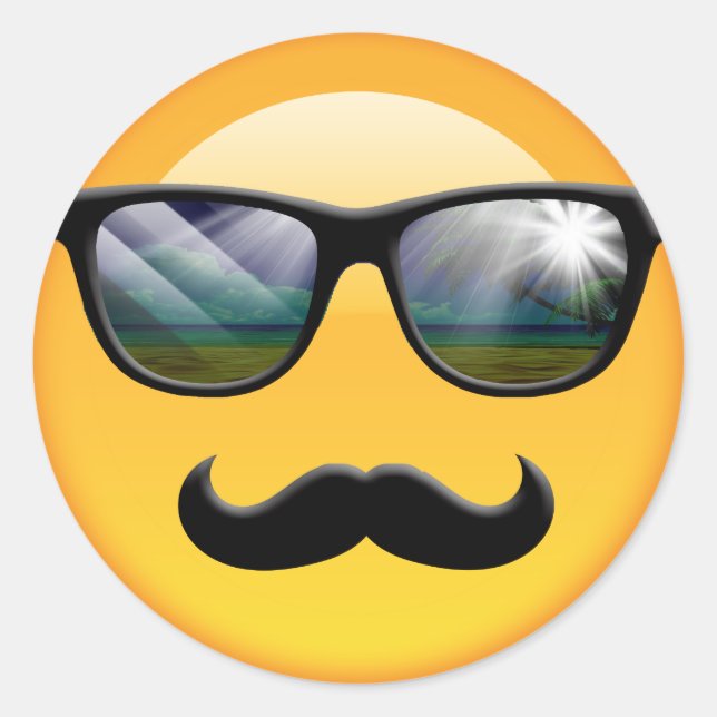 Pegatina Redonda Emoji Super Shady ID230 (Anverso)