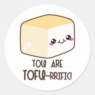 Pegatina Redonda Emoji tofu-rrific