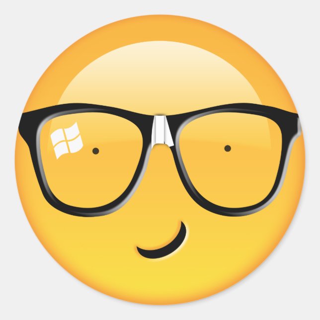 Pegatina Redonda Emoji Total Techie ID229 (Anverso)