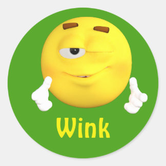 Pegatina Redonda Emoji Wink Emoticon Personalizado Face