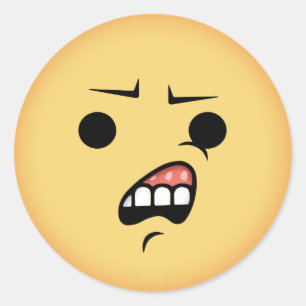 Pegatina Redonda Emoji WTF