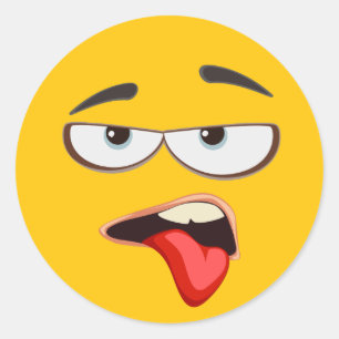 Pegatina Redonda Emoji Yellow Yuck