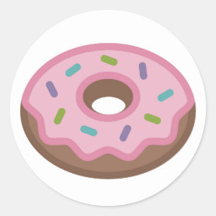 Pegatina Redonda Emoji Yummy Sprinkle Donut