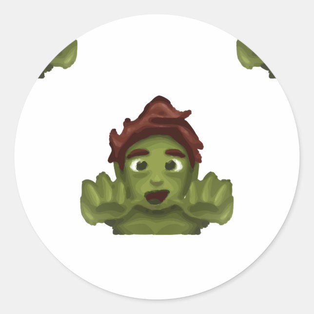 Pegatina Redonda emoji zombie man (Anverso)