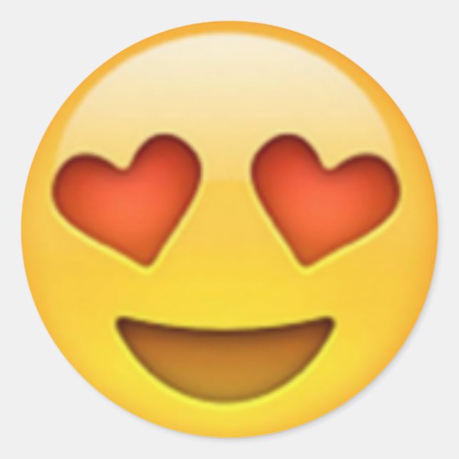 Pegatina Redonda Emojis de amor (Anverso)