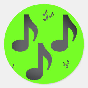 Pegatina Redonda Emojis de Music Notes