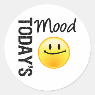 Pegatina Redonda Emoticón de humor de hoy satírico