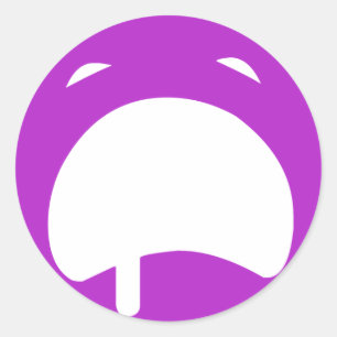 Pegatina Redonda Emoticon de Purple Crying