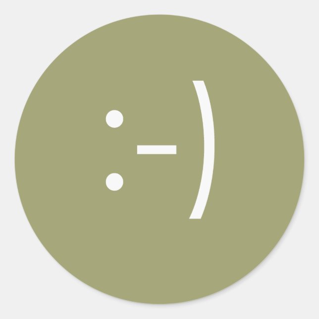 Pegatina Redonda Emoticon - sonrisa (Anverso)