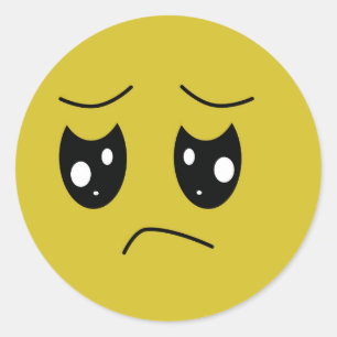 Pegatina Redonda emoticono infeliz