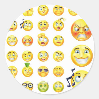 Pegatina Redonda Emoticonos