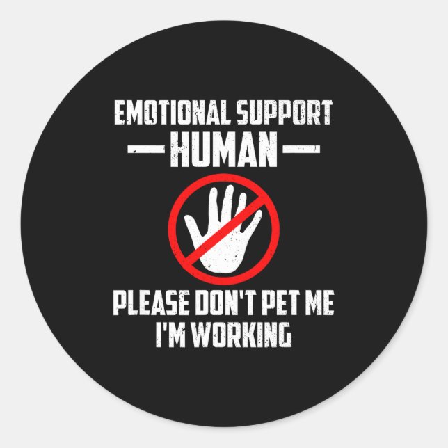 Pegatina Redonda Emotional-suprt Human Halloween Costume Do Not Pet (Anverso)