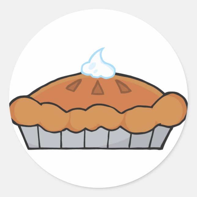 Pegatina Redonda Empanada de la acción de gracias del dibujo (Anverso)