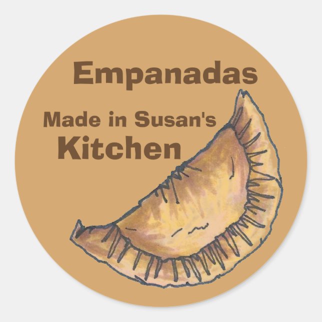 Pegatina Redonda Empanadas personalizadas hechas con cocina al horn (Anverso)