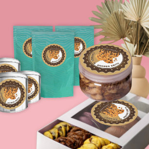 Pegatina Redonda Empaque Personalizado de Galletas Marca Logotipo P