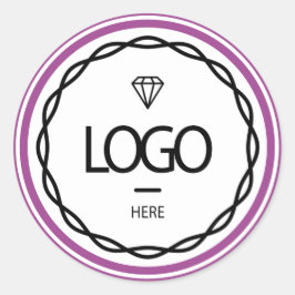 Pegatina Redonda Empaquetado de marco de cereza con logotipo de Per